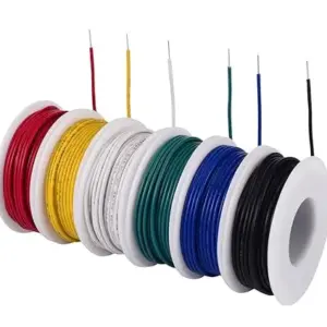 24 awg Wire Solid Core Hookup Wires-6 Different Colored Jumper Wire 30ft or 9m Each, 24 Gauge Tinned Copper Wire PVC (OD: 1.46mm) Hook up Wire Kit