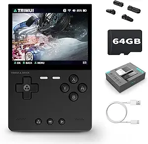 Trimui Brick Retro Game Console 3.2-Inches 1024x768 IPS Screen Built-in 64G TF Card Video Gaming Consoles 3000mAh Lithium Battery Supports Multiple Simulators Casual Game Console(Black)